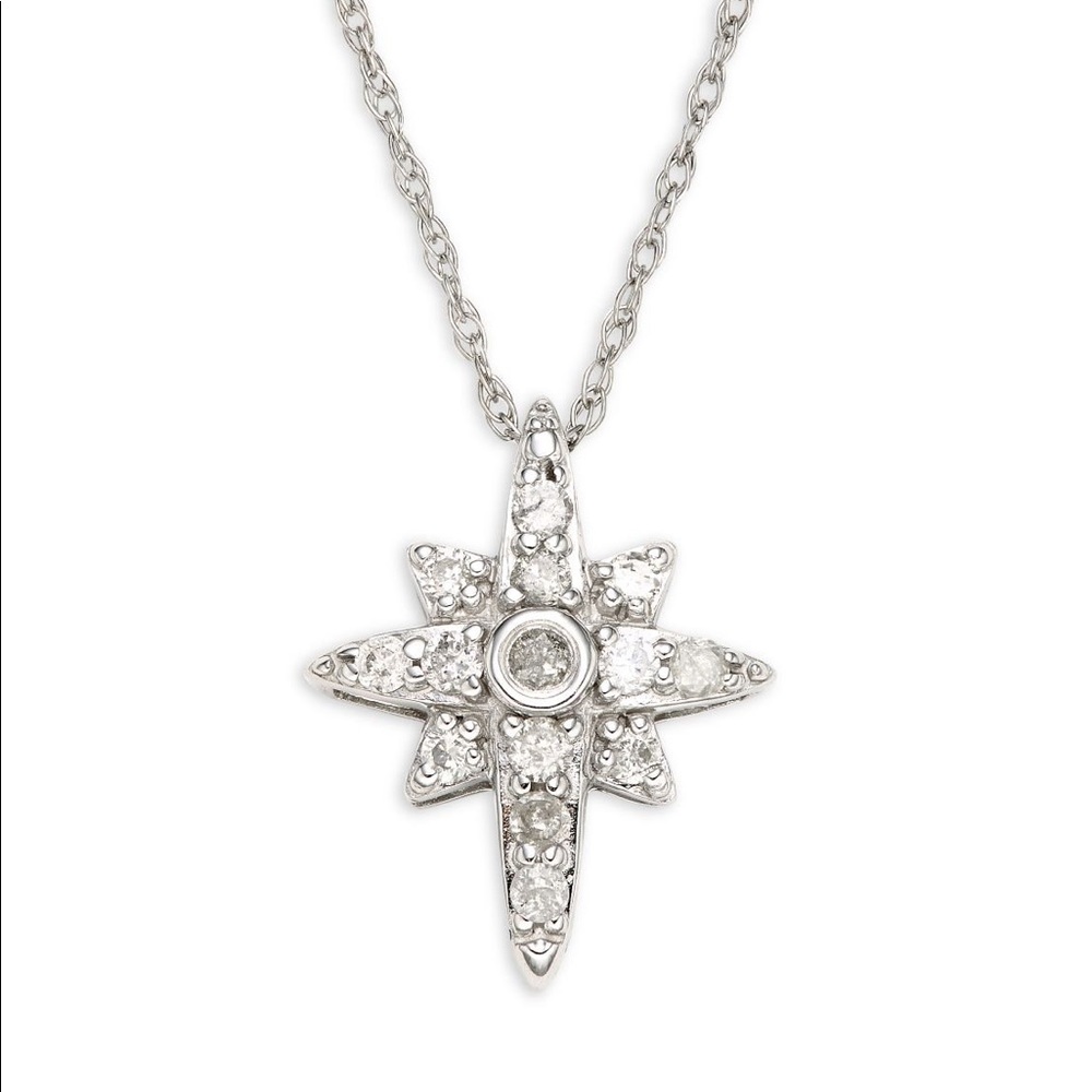 14K WHITE GOLD & DIAMOND NECKLACE